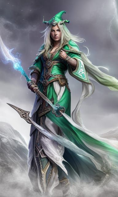 Detailed Green Mage in HDR