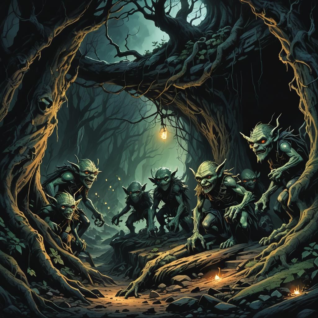 Dark Forest Goblin Lair in Shadows of the Cave Entrance