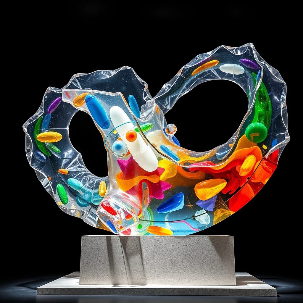 Vibrant Glass Masterpiece in Organic Form