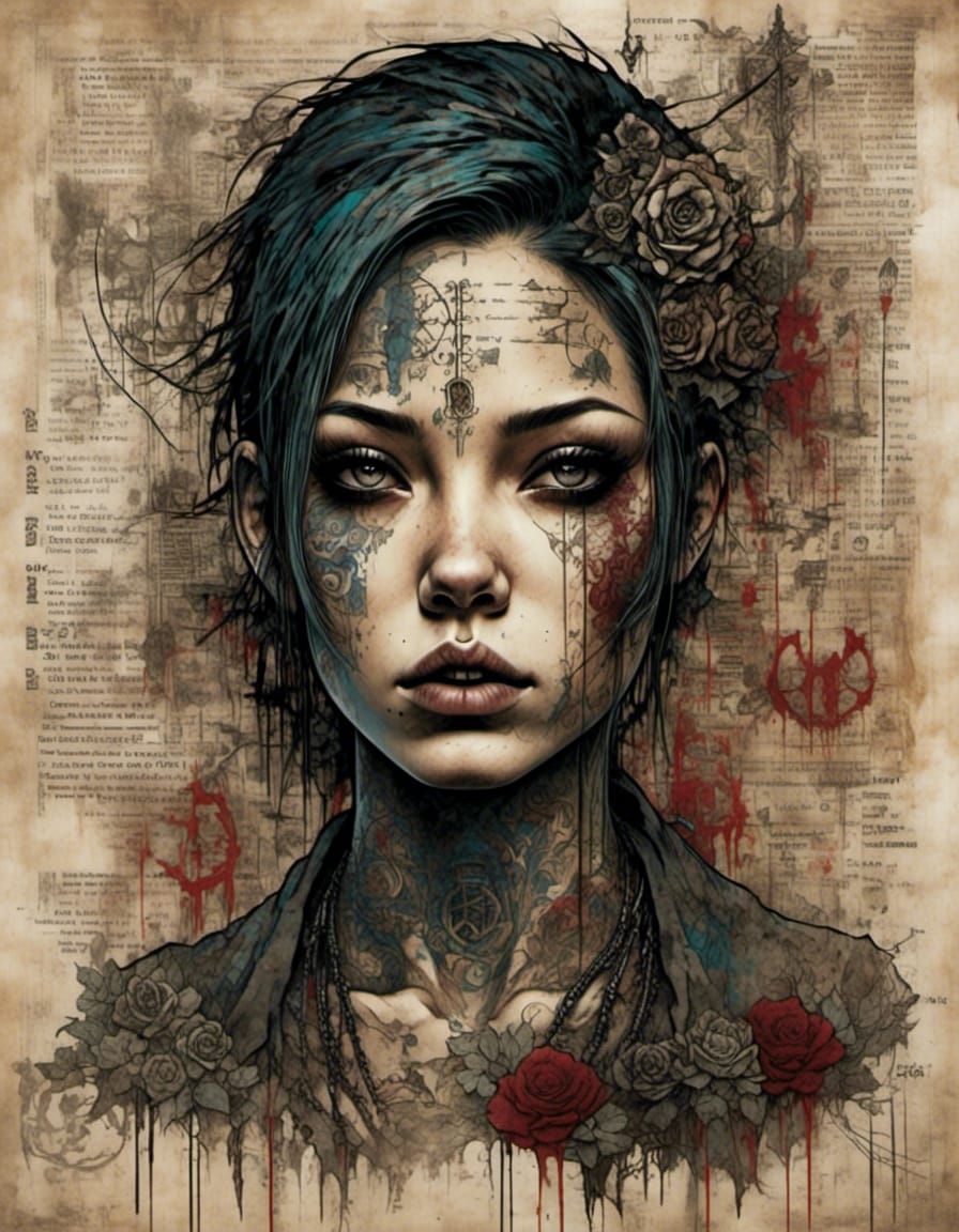 Dark Surreal Portrait of Figure in Torment