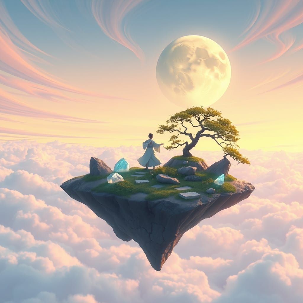 Ethereal Cloud Garden in Digital Art Style