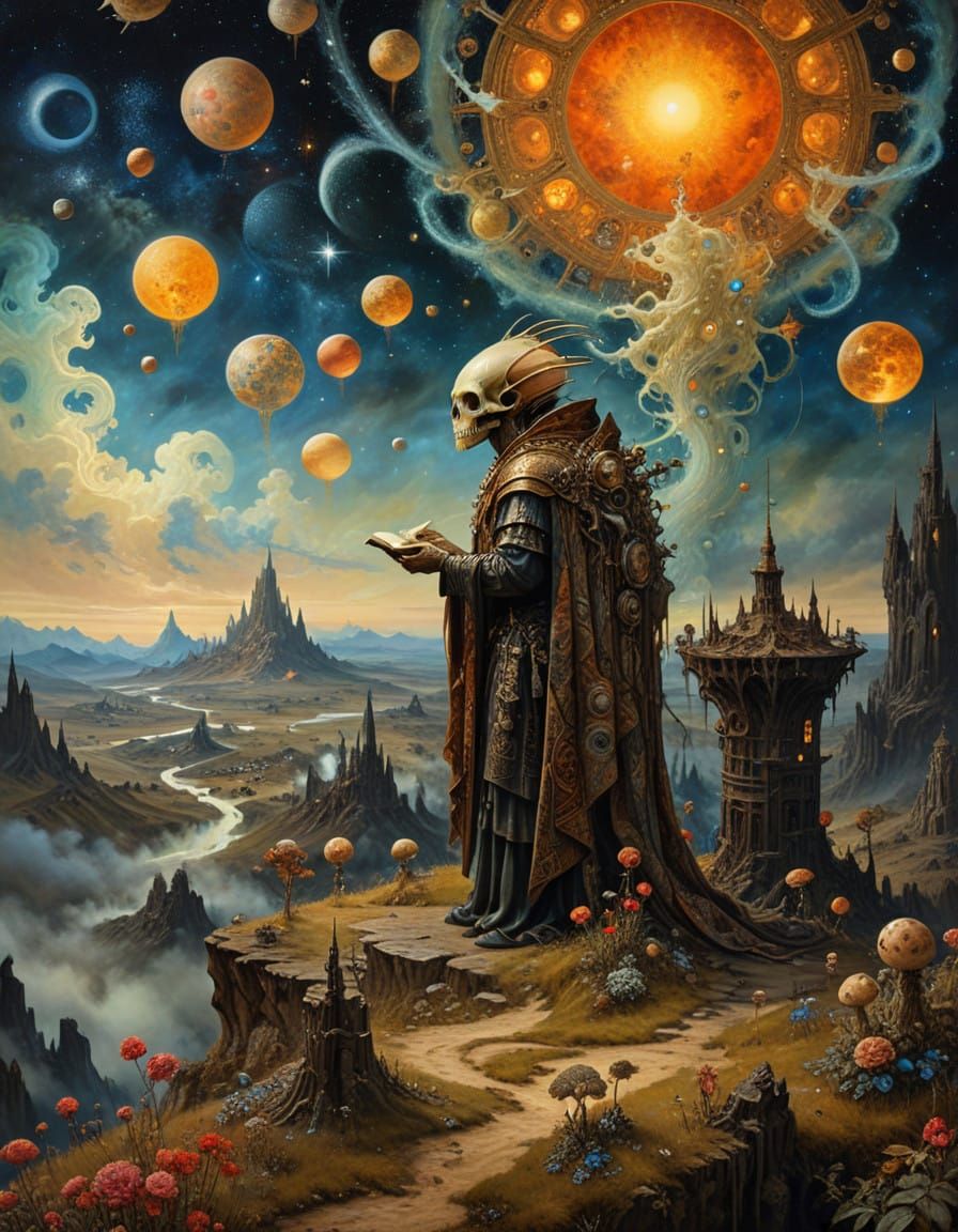 Gilded Post-Apocalyptic Dreams in Art Nouveau Style