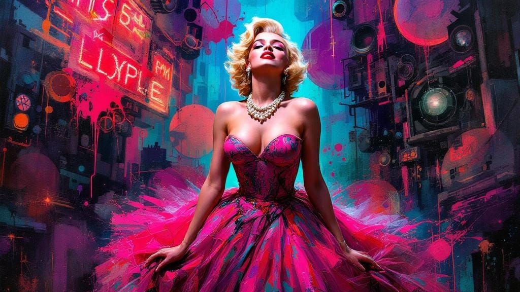Marilyn Monroe in a Splatterpunk Wonderland