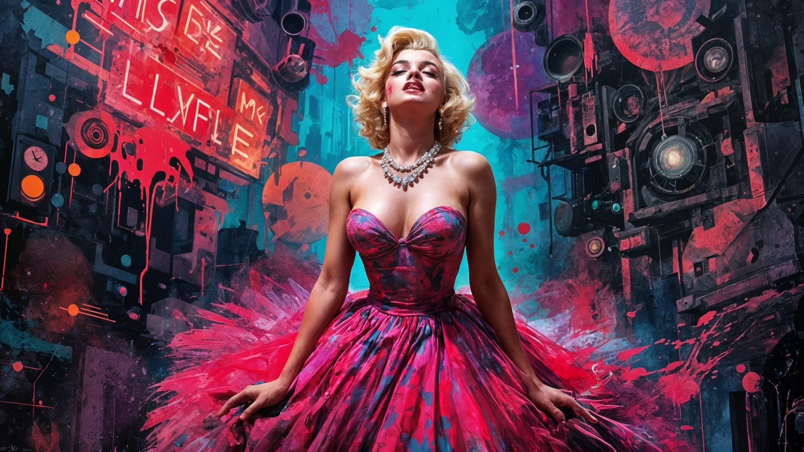 Marilyn Monroe in Splatterpunk Wonderland