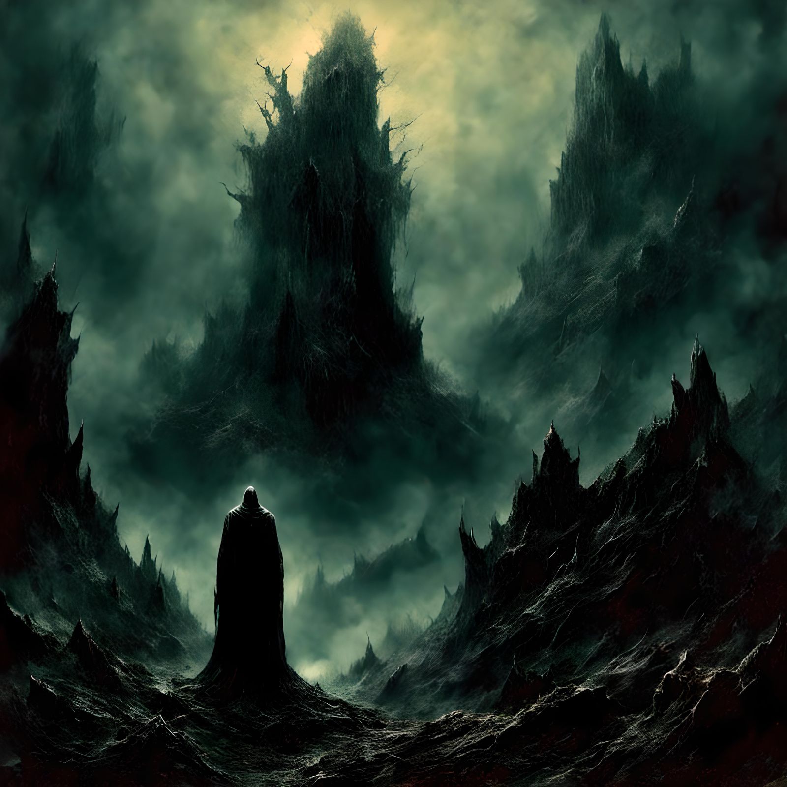 Hooded Demon in Black Metal Style