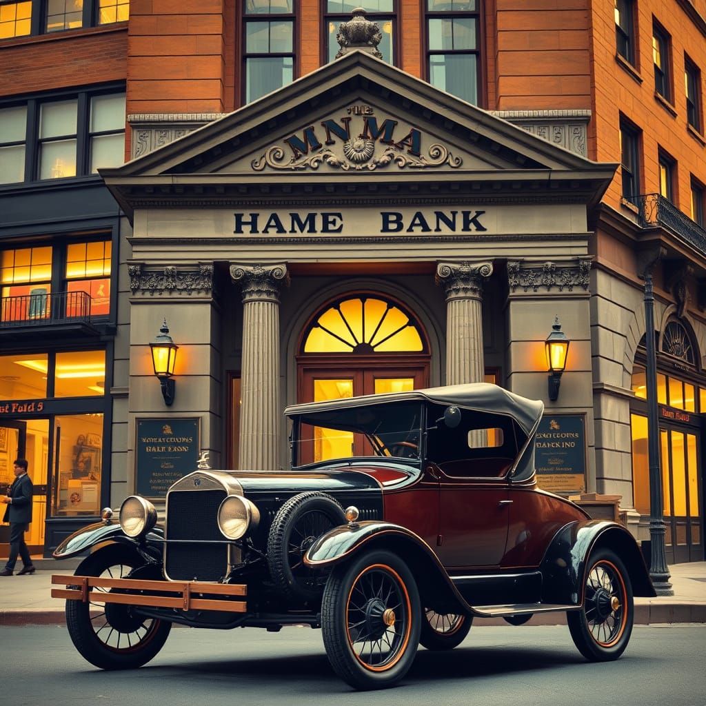 1920s Ford in Manhattan, Vintage Beaux-Arts Scene