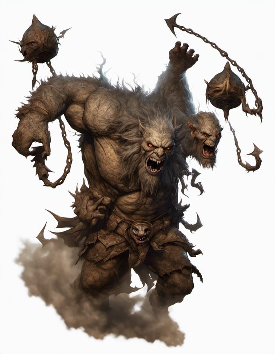 Detailed Two-Headed Ettin in a Tunnel