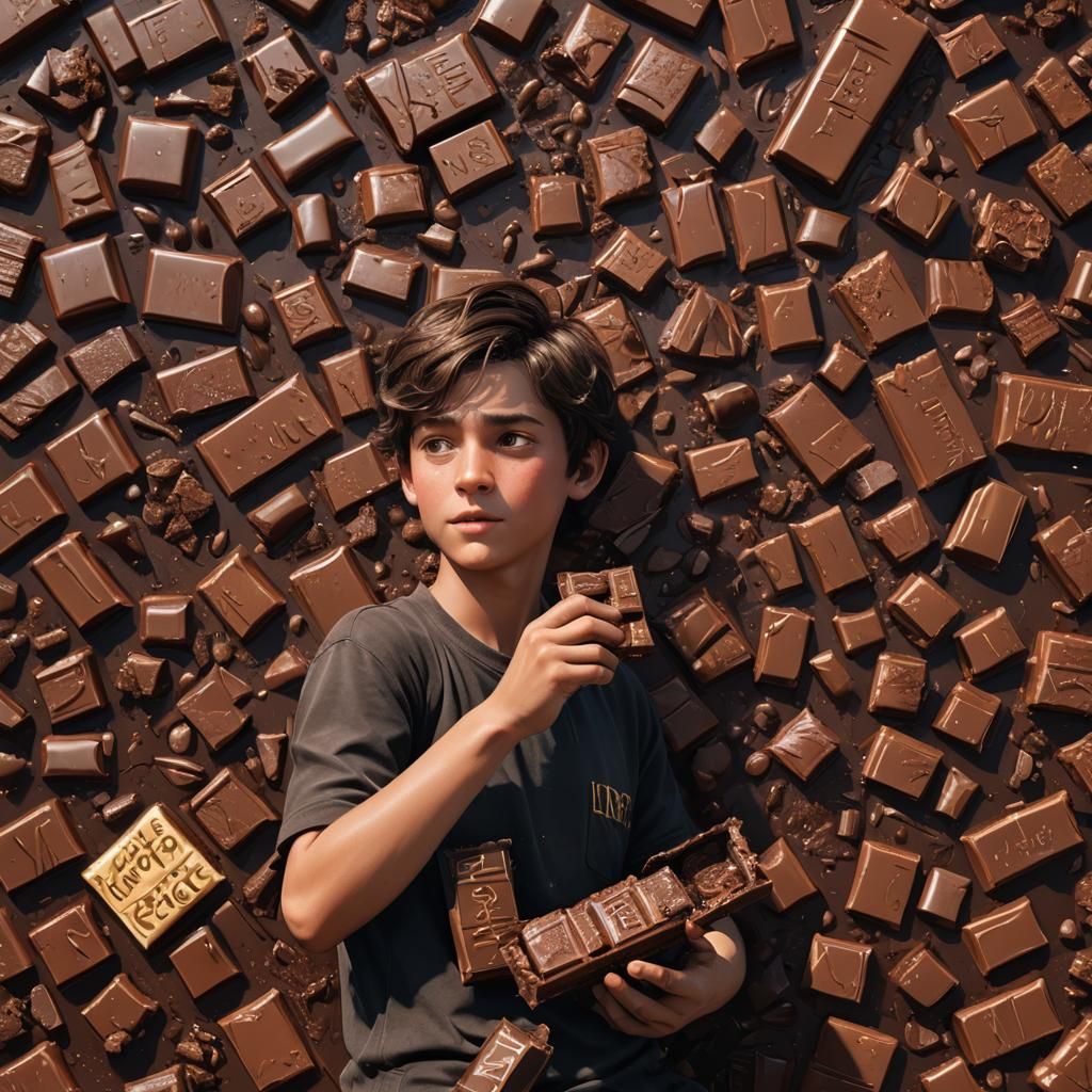 Chocolate Boy's Sweet Treat: Fantastical Art