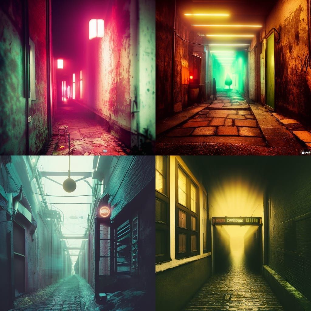 Creepy Subliminal Alley in Synthwave Retro Style