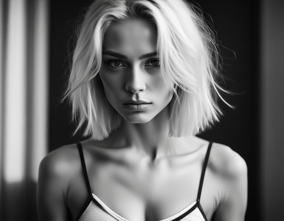 Stunning Black and White Portrait of a Girl