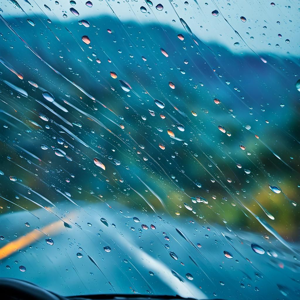 Rainy Road: Expressive Abstract Impressionist Mountain Journ...