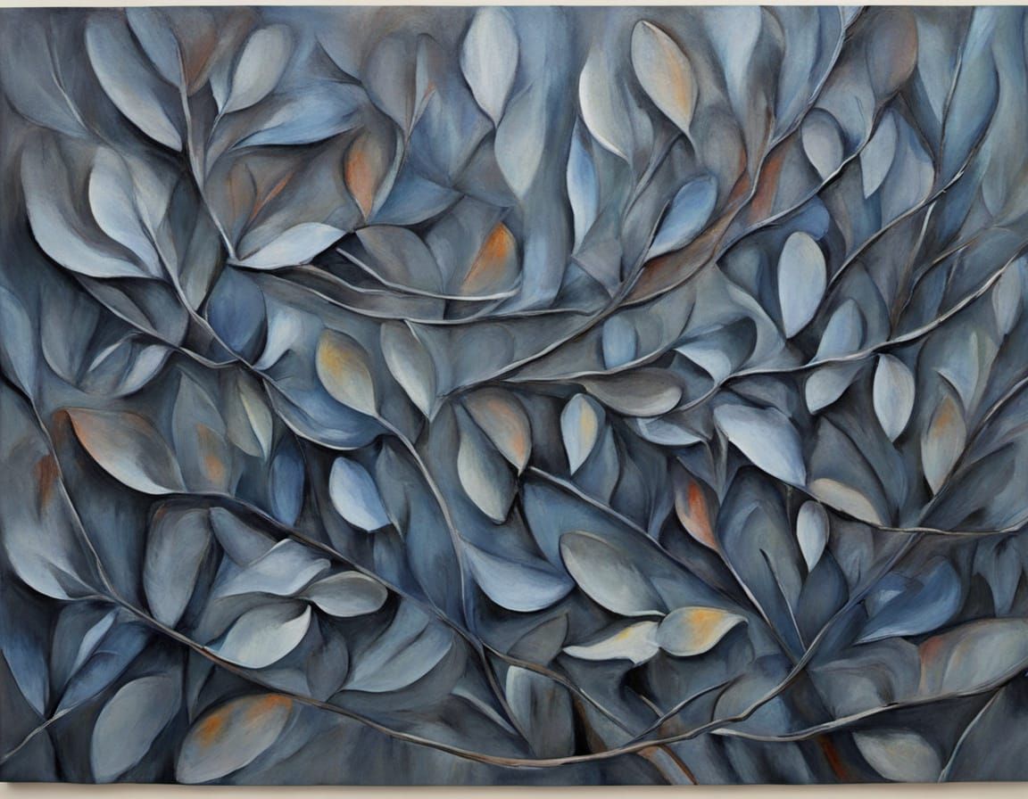 Fauvist Abstract Tonalism in Steel Gray