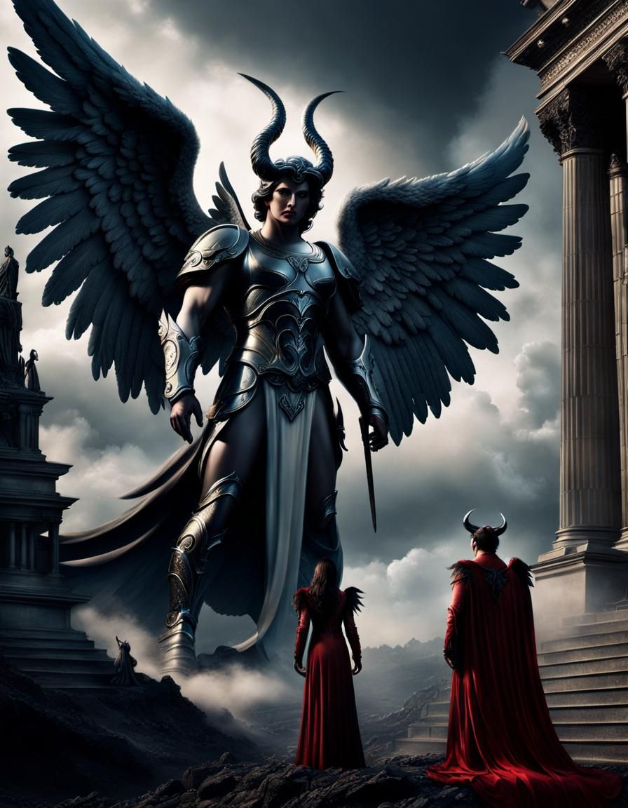 Duality: Angel and Demon Digital Matte Painting