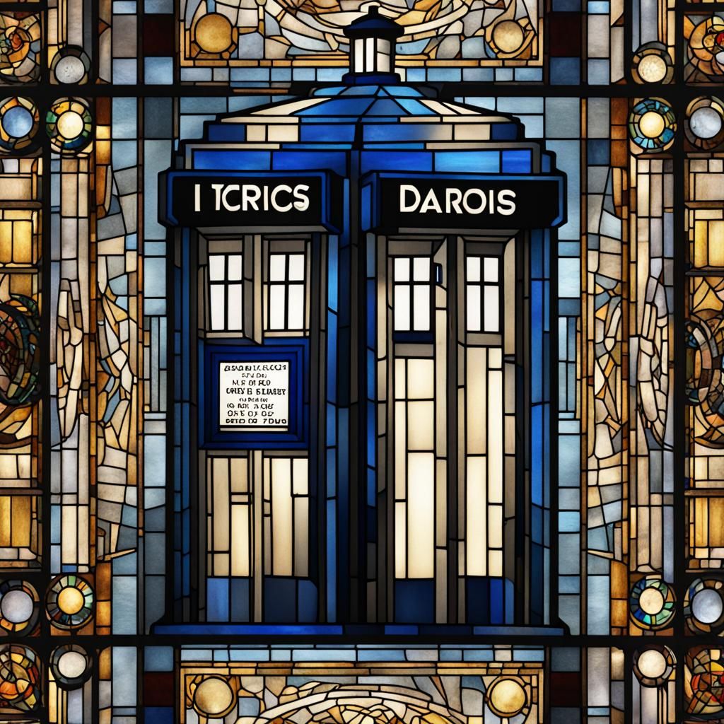 Stained Glass TARDIS Artwork