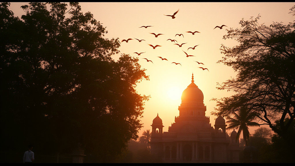 Sunset Serenity: Aligarh Temples in Bollywood Style