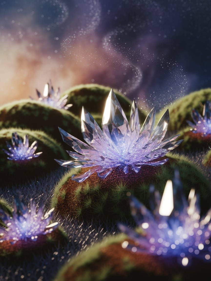 Ethereal Nebula Garden with Bioluminescent Flora