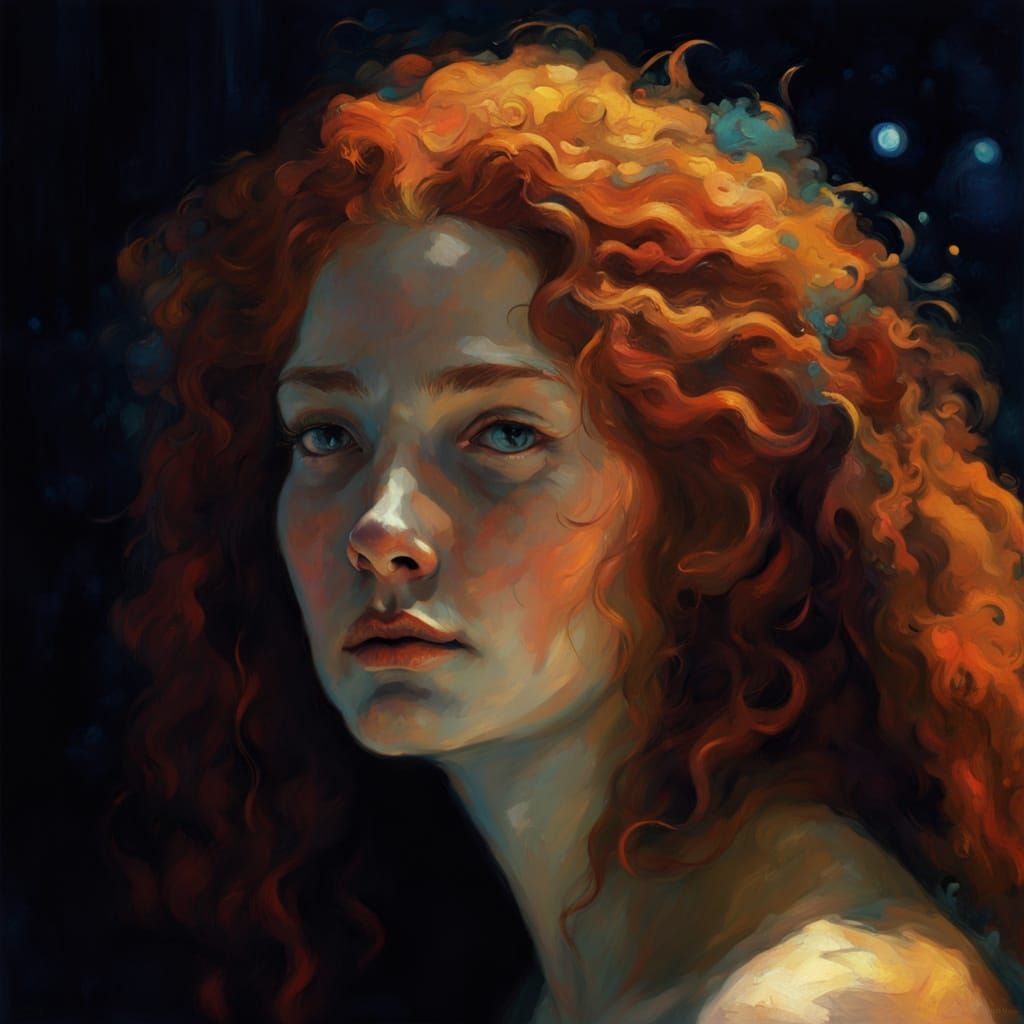 Surreal Portrait of an Old Man in a Cluttered Studio