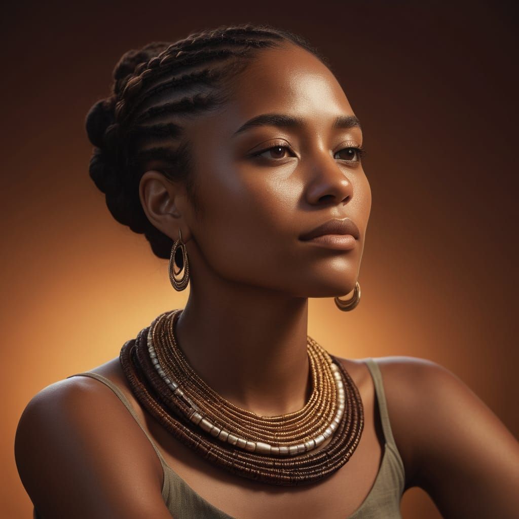 Hyperrealistic Portrait of a Serene Young Woman
