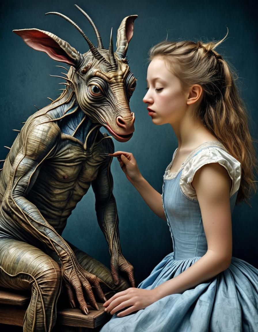 Abstract 17th Century Life in Hyperrealistic Style