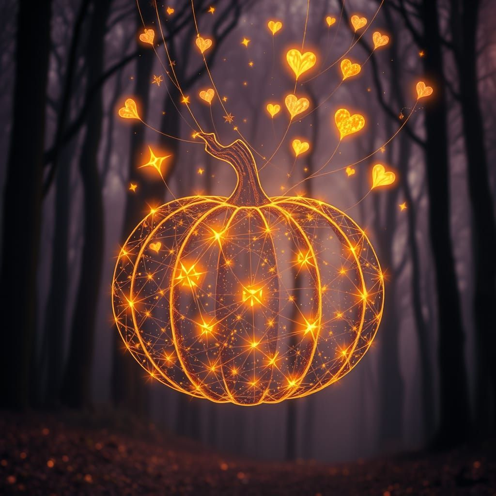 Celestial Halloween Pumpkin Constellation Art