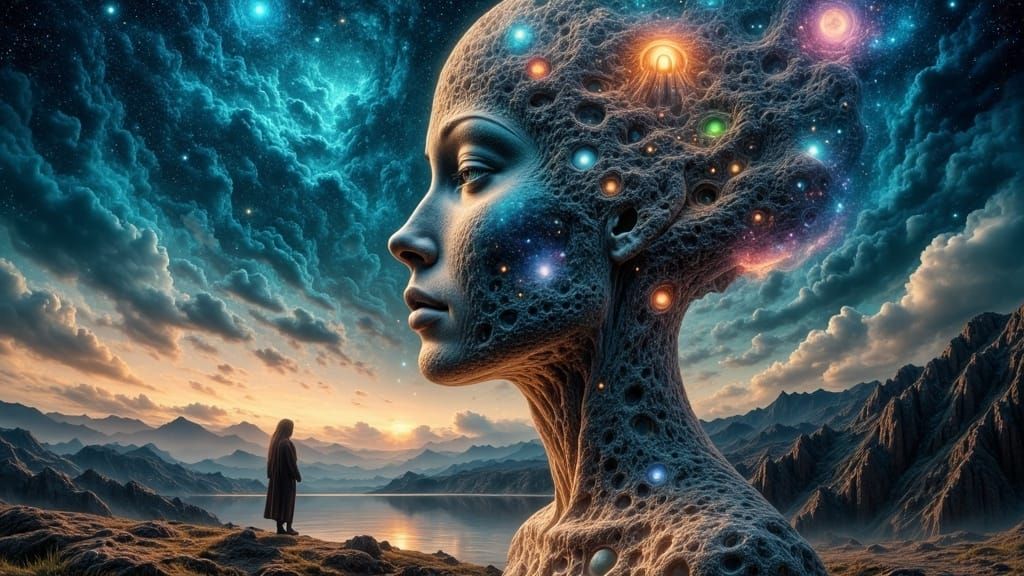 Infinite Mirror Reflecting Surreal Abstract Dreams
