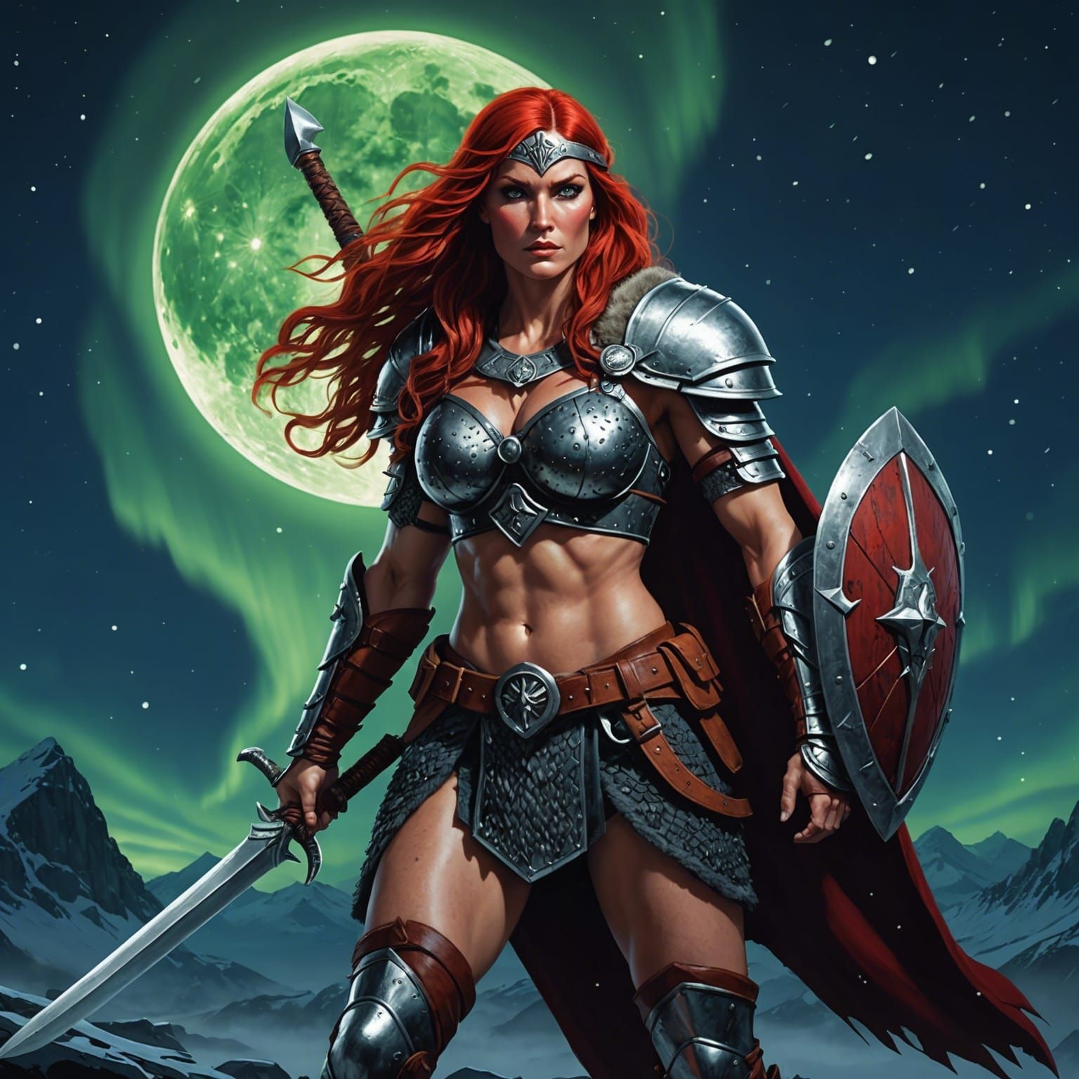 Red Sonja: Barbarian Warrior in Moonlight