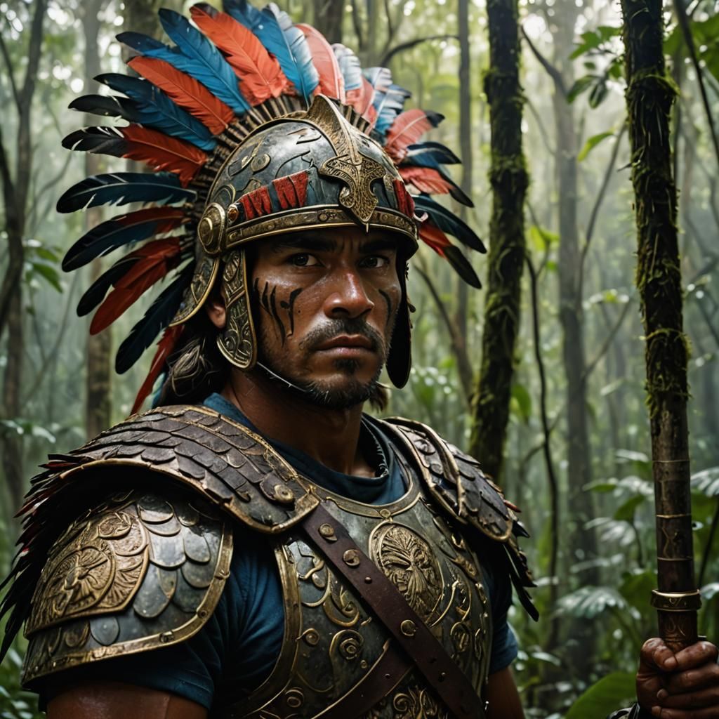 Samnite Warrior Portrait in Dense Forest