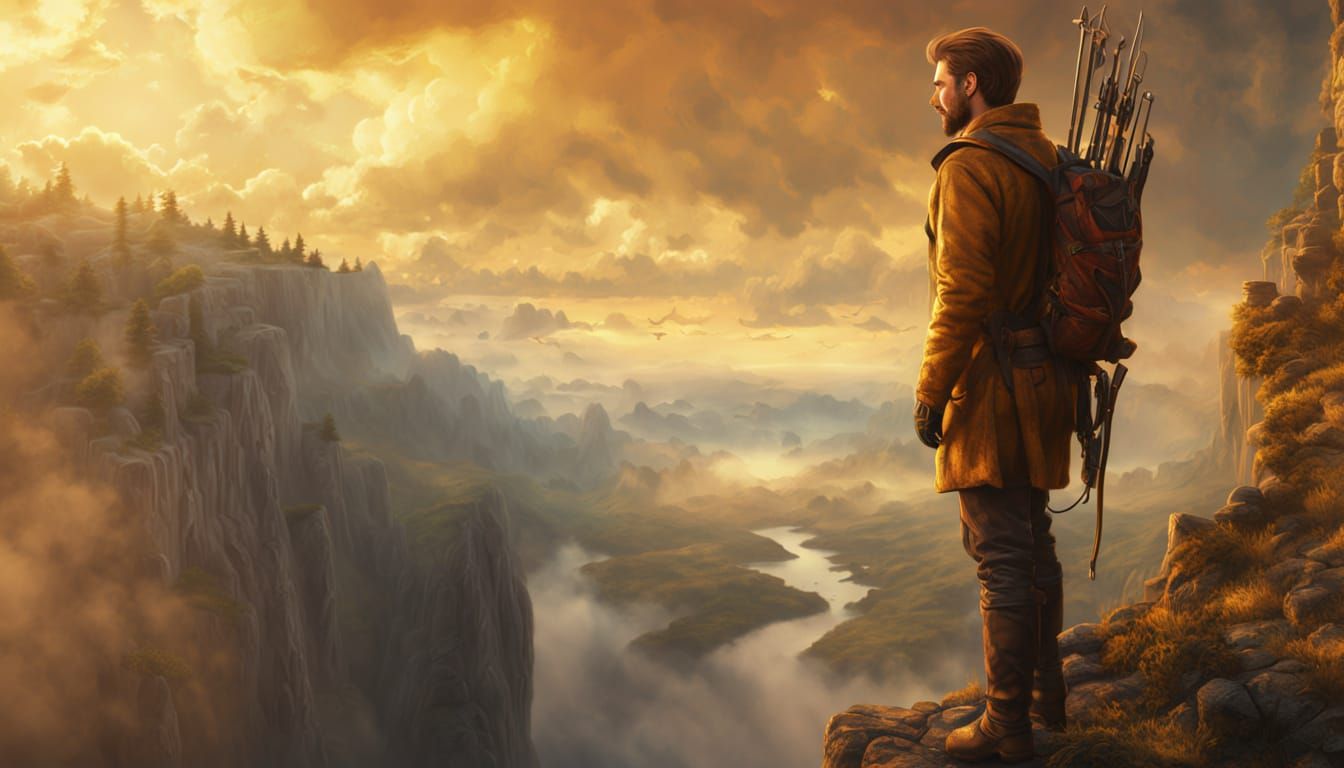 Epic Cliffside Masterpiece in Vibrant Oil Painting Style