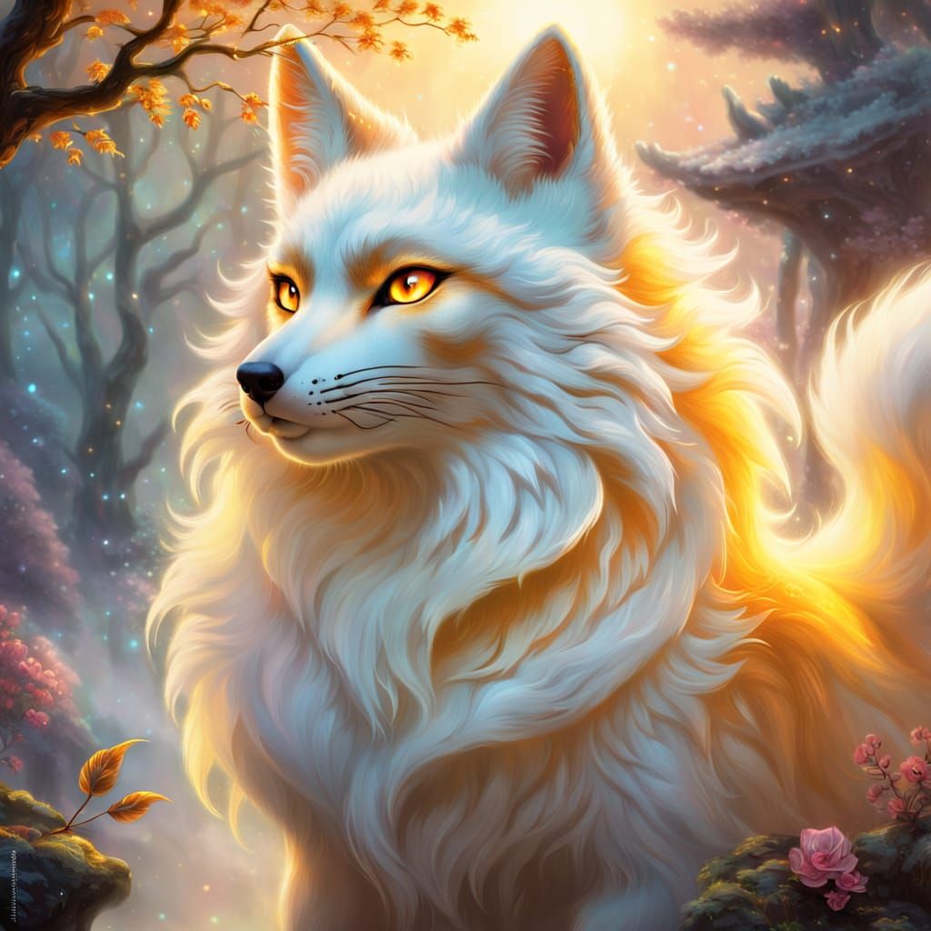Ethereal Kitsune in Mystical Mist