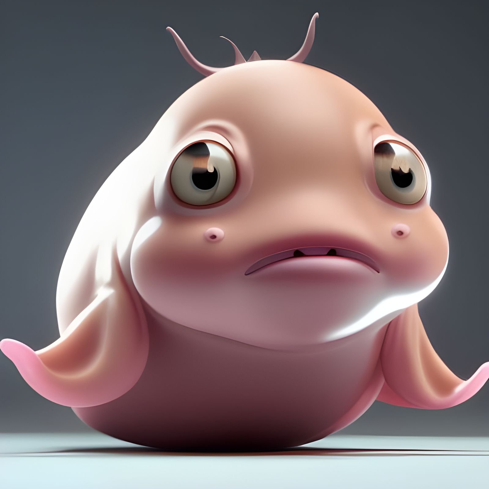 Adorable Baby Blobfish Concept Art in 3D