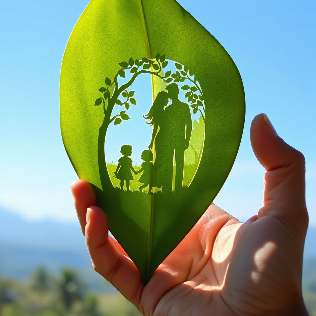 Banana Leaf Carving: Family Paper Cut-Out
