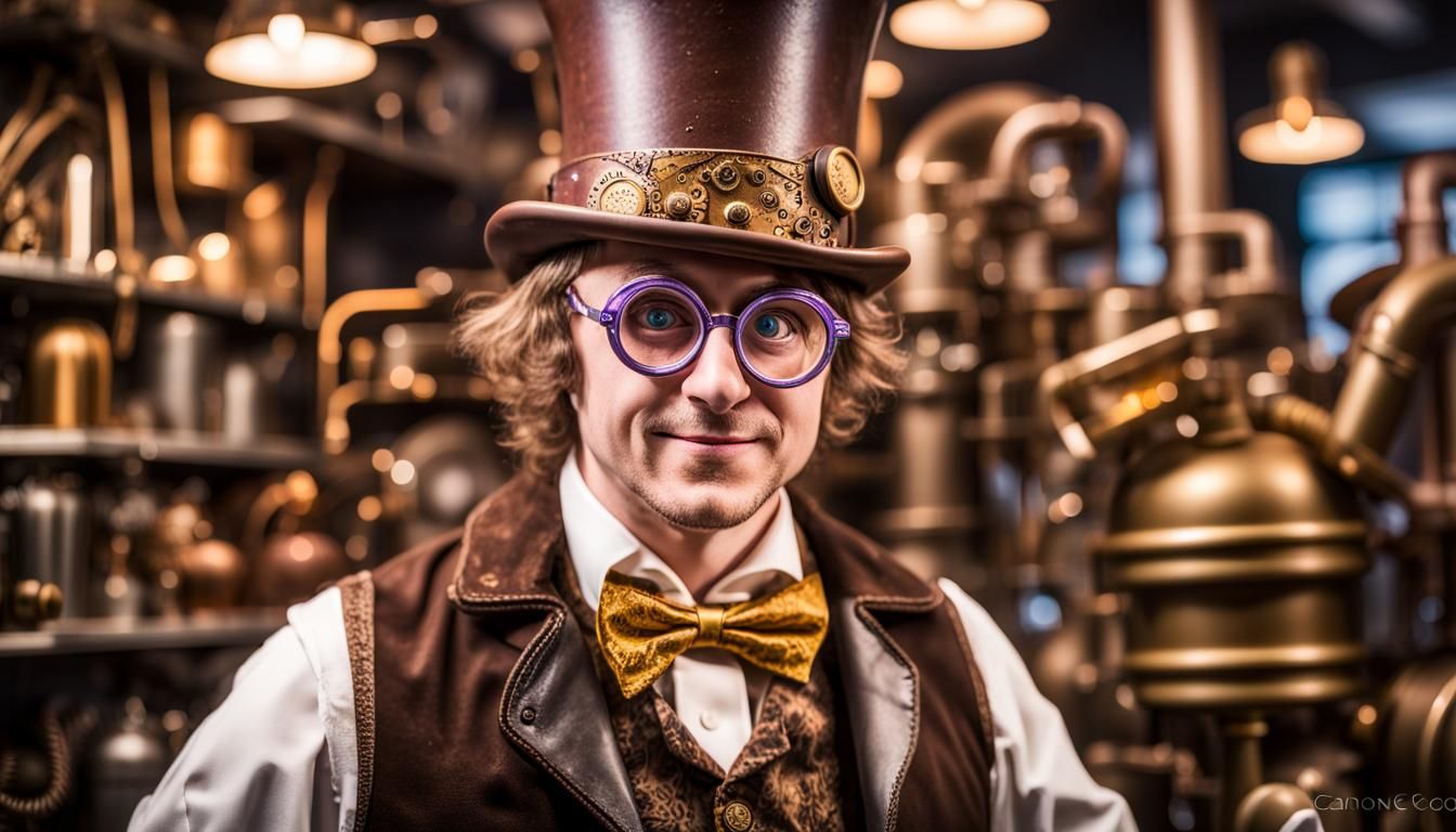 Steampunk Willy Wonka in Chocolate Factory