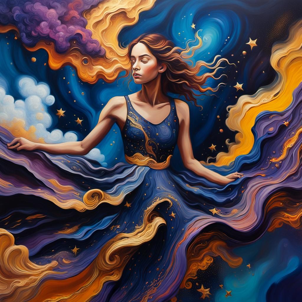 Dreamlike Landscape in Abstract Acrylic Painting