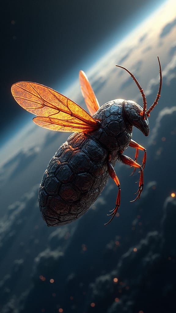 Space Insectoid with Solar Sails