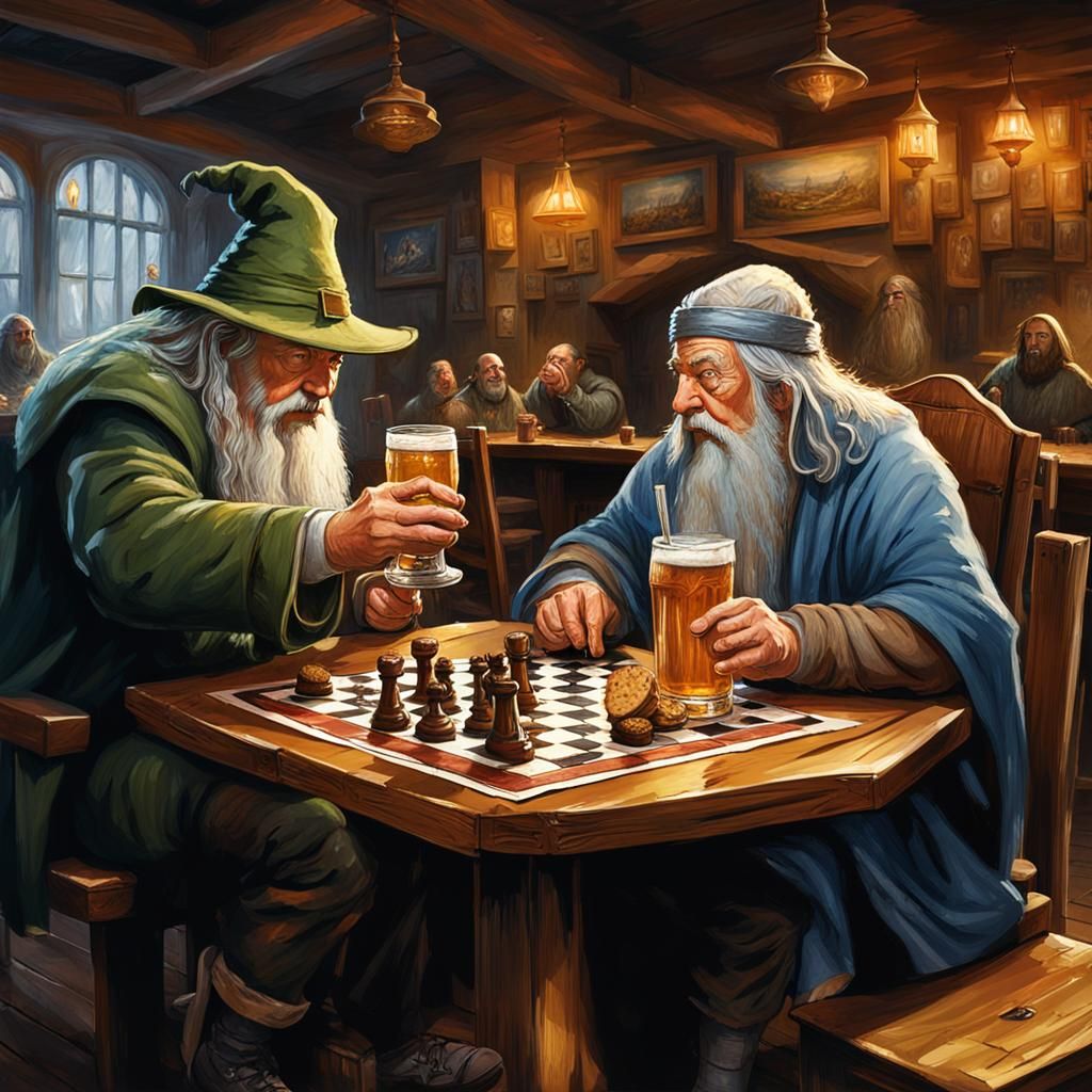 Gandalf and Gimli in Irish Lord of the Rings Bar