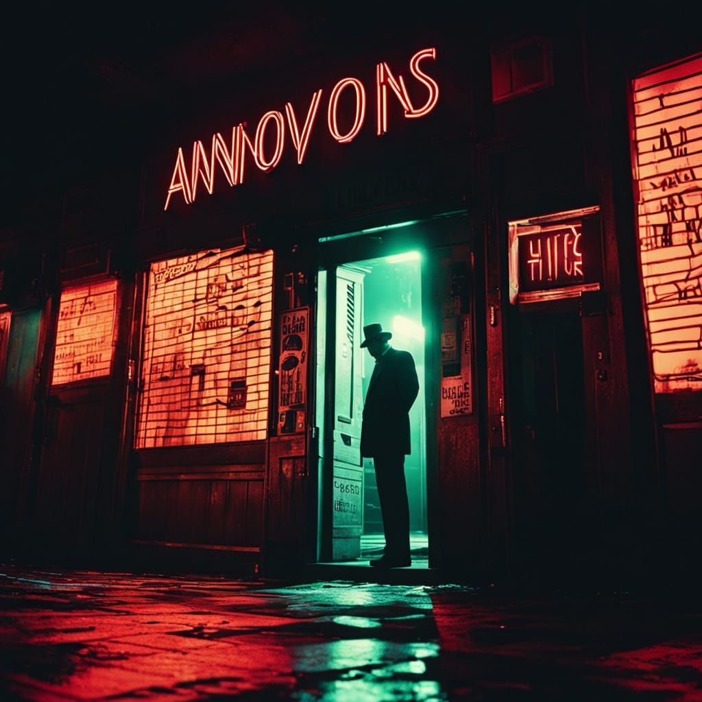 Villains Anonymous Sign in Film Noir Style