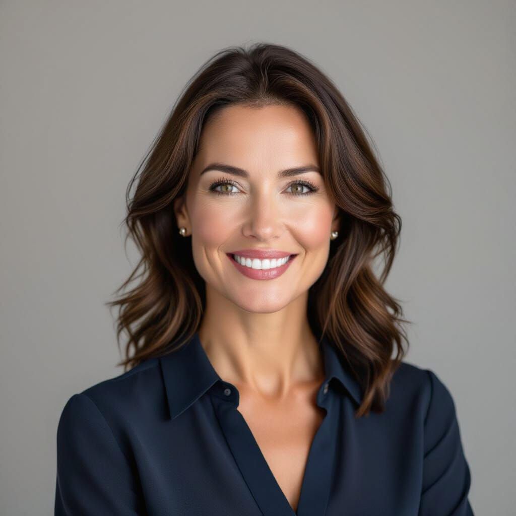 Friendly Latvian Businesswoman Portrait in Soft Studio Light