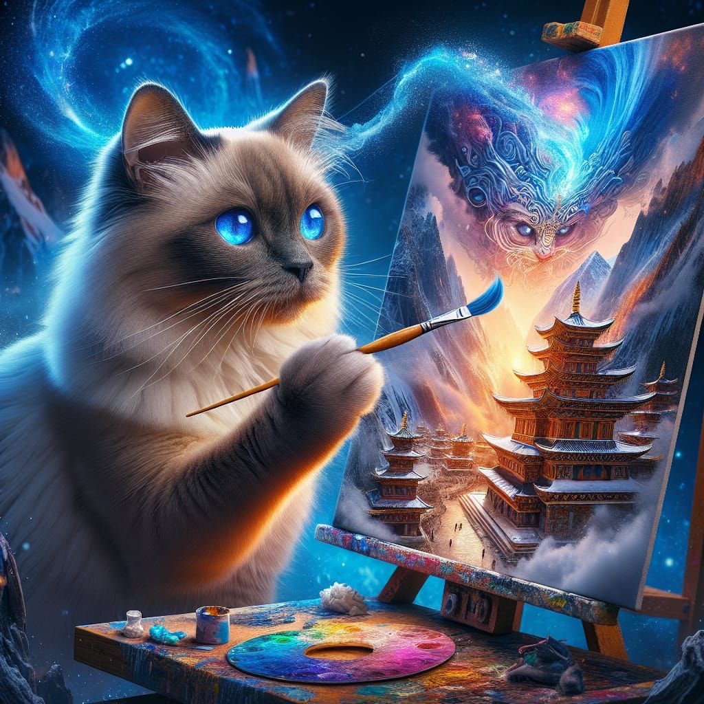 Birma with bright blue eyes