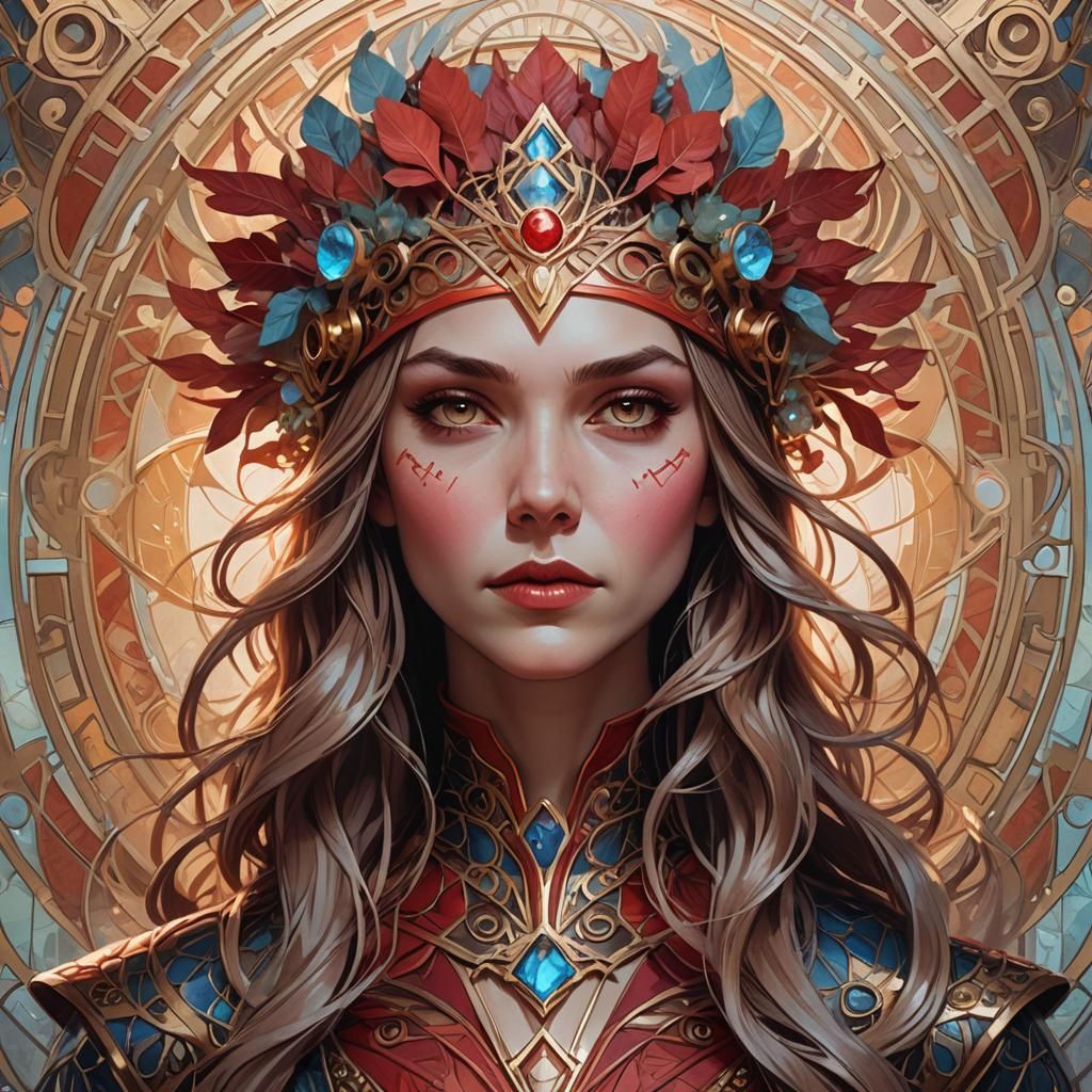 Mystical Portrait of Wanda Maximoff in Dark Fantasy Style