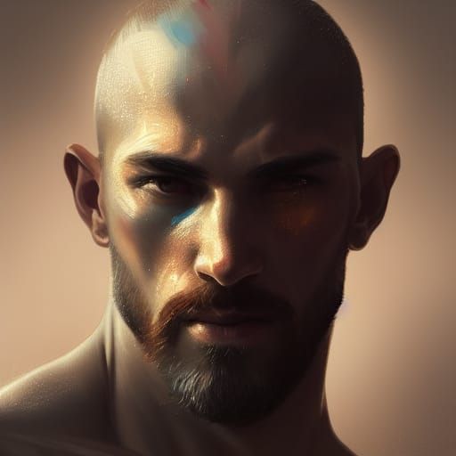 Hyperdetailed Portrait of Shirtless Man in Unreal Engine 5