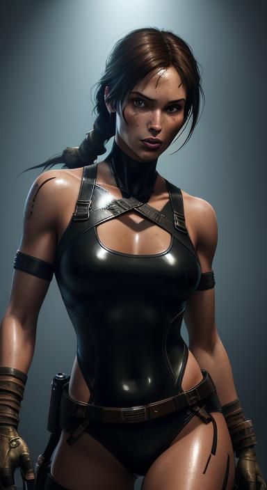 Fitness Model in Latex, Hyperdetailed Art