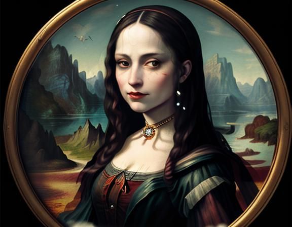Harley Quinn as Mona Lisa in Potter Style
