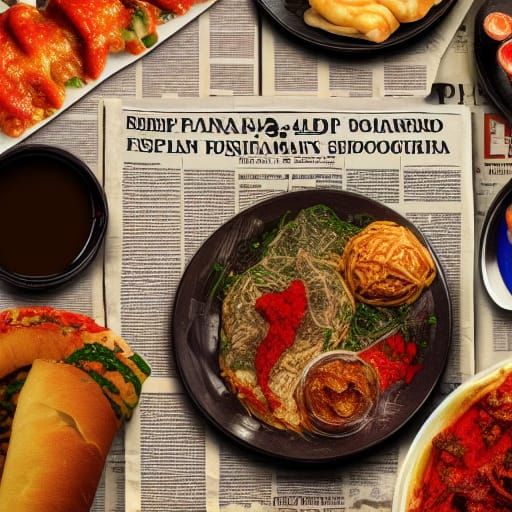 Italian Food Still Life: Detailed Fantasy Concept Art