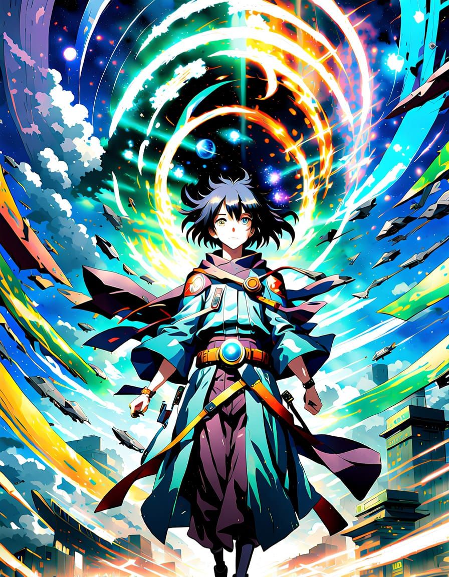 Anime Director of Eternity in Cosmic Swirls