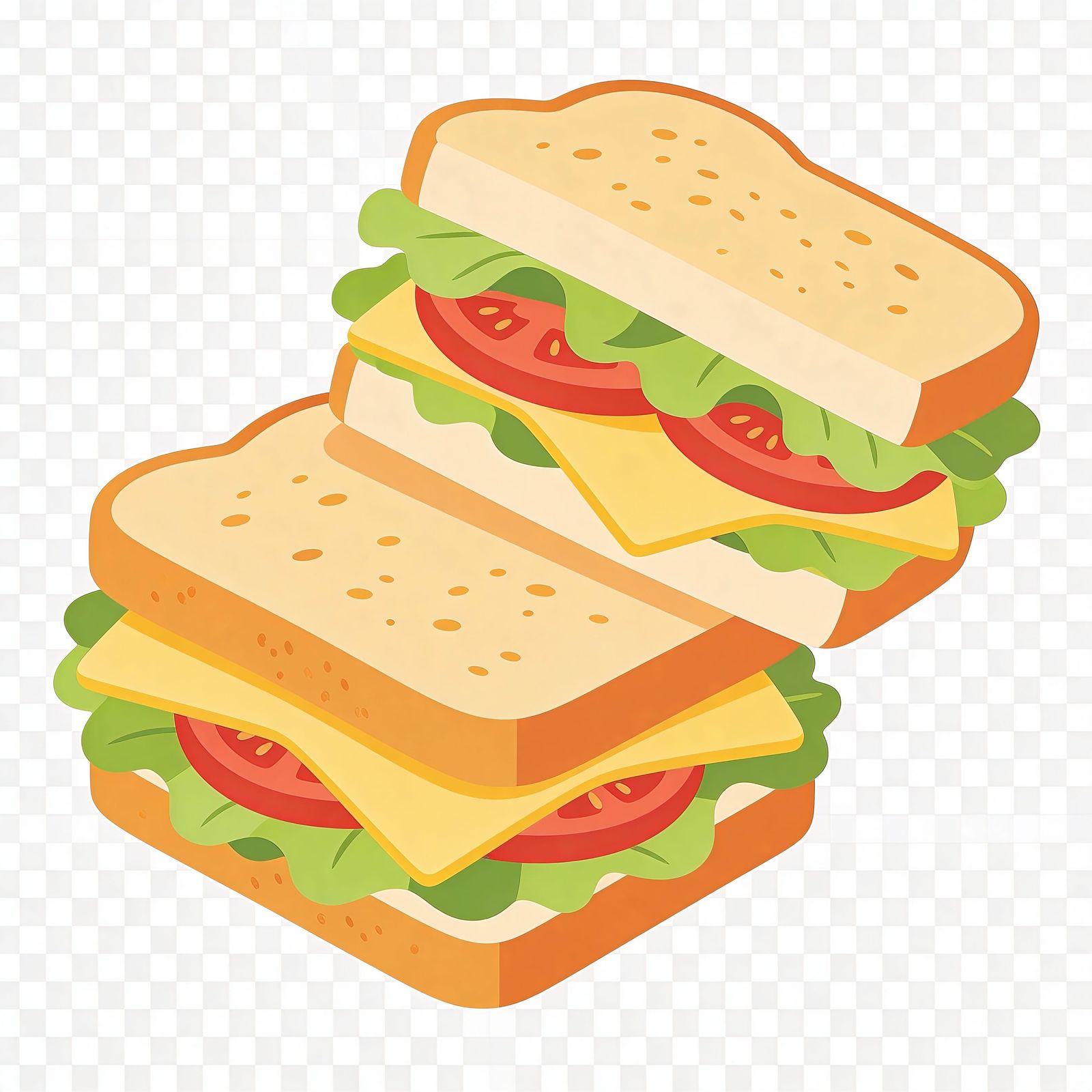 Clean Flat Vector Sandwich Illustration