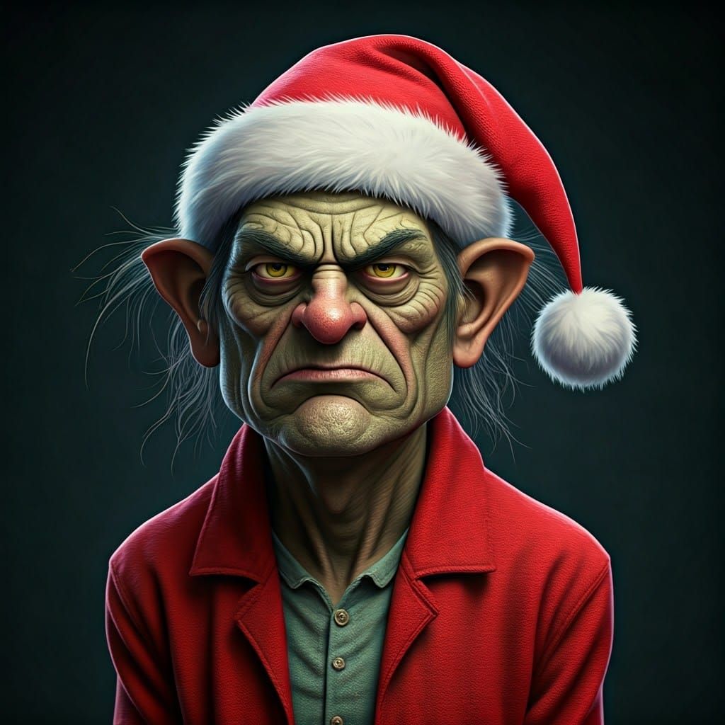 grouchy, green-furred creature with a lean, wiry frame and a...