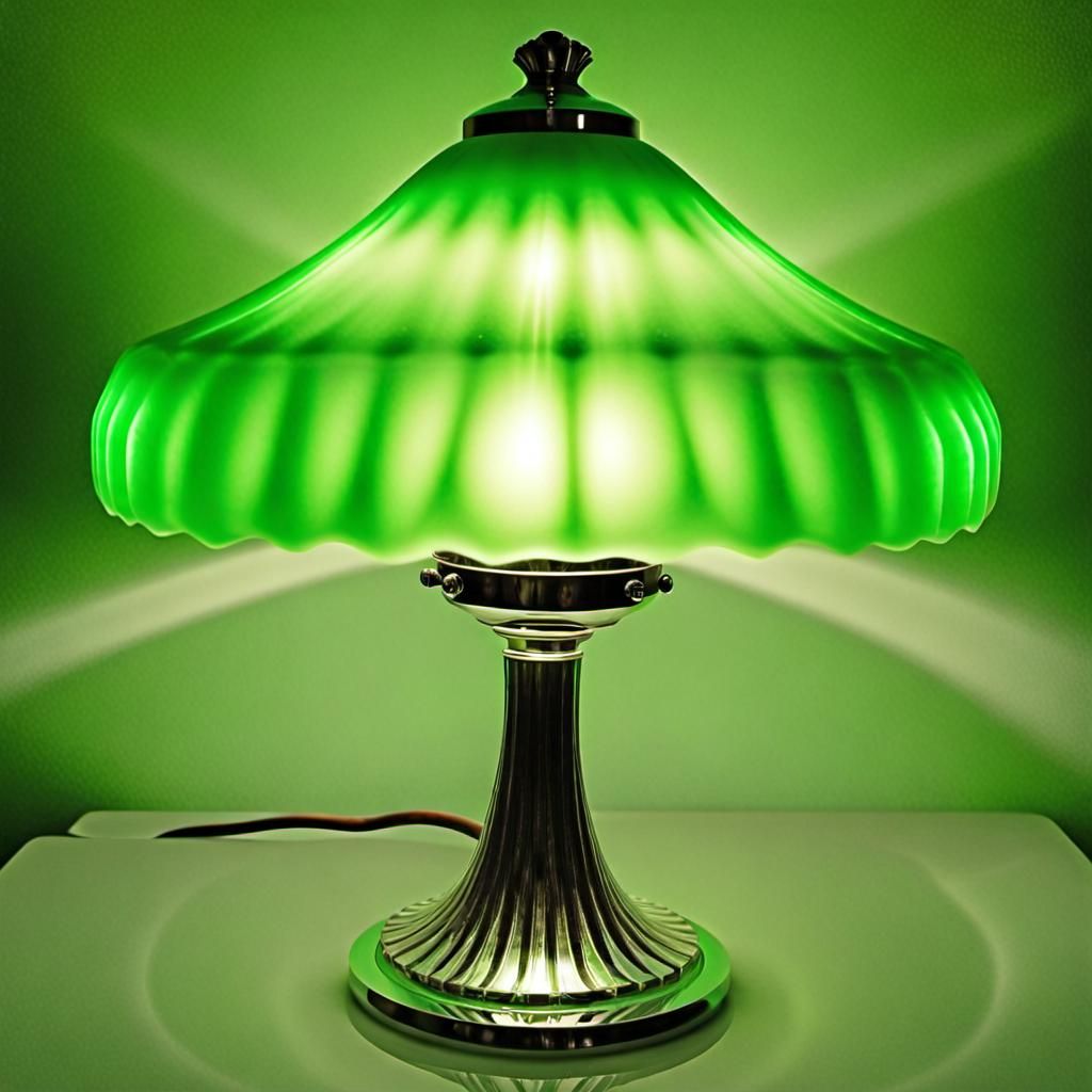 Lamp Art deco uranium glass