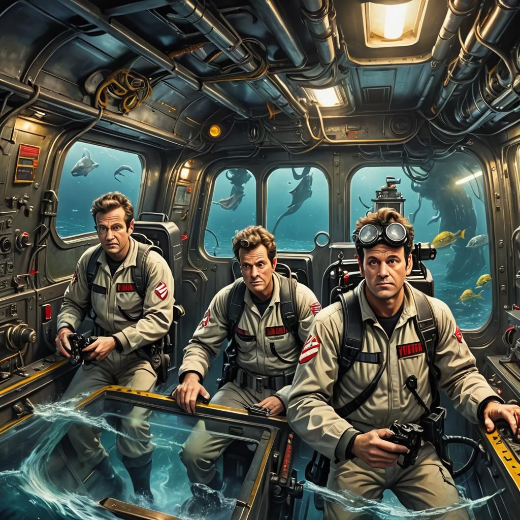 Ghostbusters in a submarine looking for ghosts of the ocean