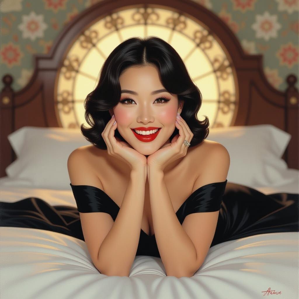 Captivating Woman in Art Nouveau Style