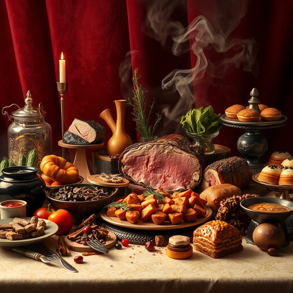 Luxurious Feast in Opulent Style